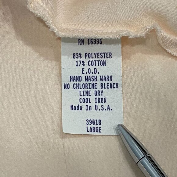 Vintage Valentino Intimo Long Nightgown Womens Size L Satin Lace V Neck Pink - Picture 10 of 10